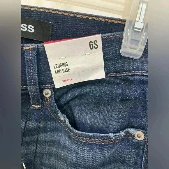 NWT Express Skinny Blue Denim Jeans Legging Midrise 6S - Picture 4 of 6